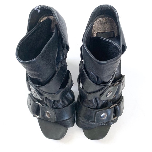 Dolce Vita Leather Buckle Wedge Heels - Picture 2 of 8